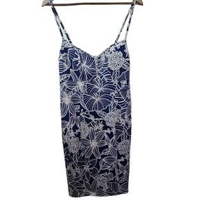 Papillon Blanc Floral Bodycon Scuba Dress Womens Large